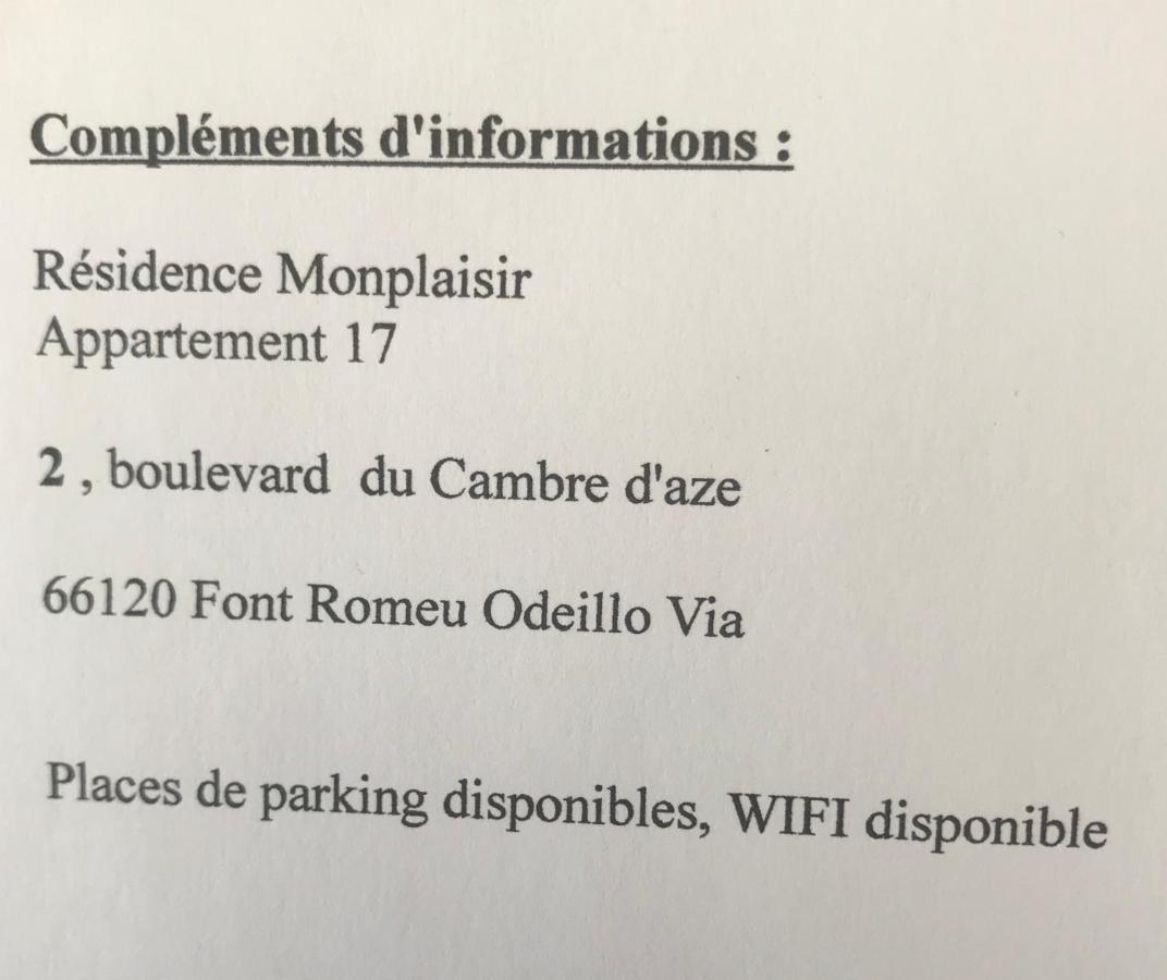 Monplaisir Apartment Font-Romeu-Odeillo-Via Bagian luar foto